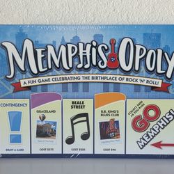 Memphis Opoly Board Game Monopoly Go Memphis U.S.A  2-6 Players - New / Sealed