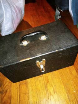 Powder coated black steel toolbox