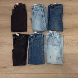 6 Pairs Of Girl 7/8long Jeans Abercrombie And Fitch 