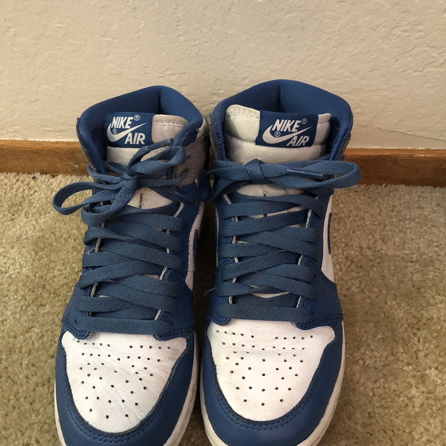Air Jordan’s 1-Youth Size 4- Blue, White & Grey