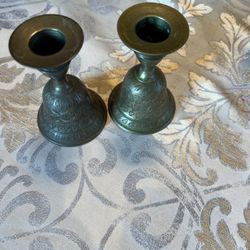Vintage Sarna Brass Candleholders
