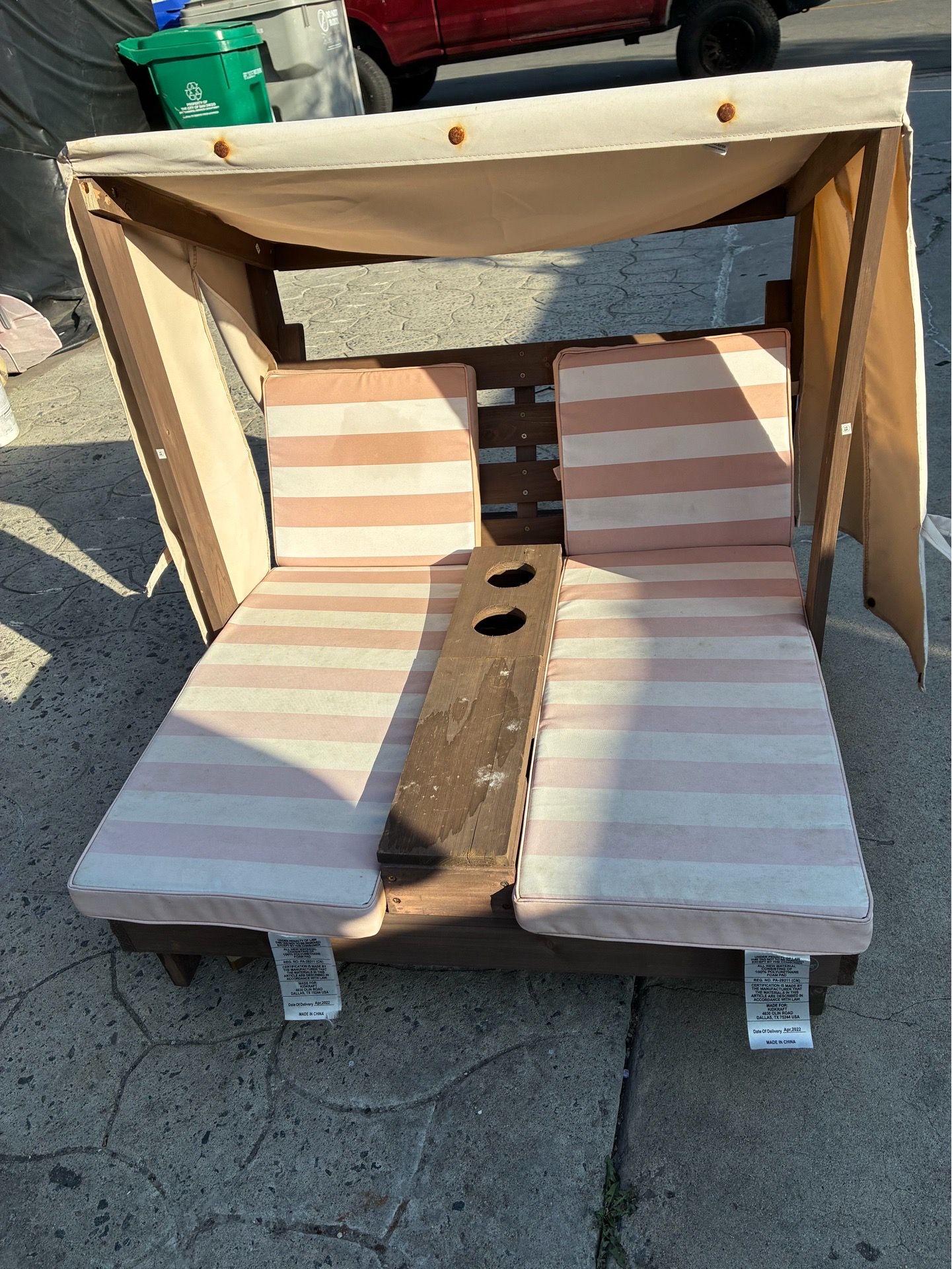 BEAUTIFUL KIDS WOODEN OUTDOOR DOUBLE CHAISE LOUNGER