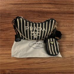 Raffia Crossbody Bag with small pouch