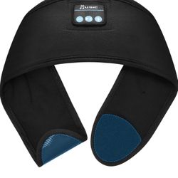 Sleep Headband, Adjustable Headband Headphones, Sleeping Headphones, Bluetooth Headband with Thin Speakers Mic for Men Women, Yoga, Running, Workout, 