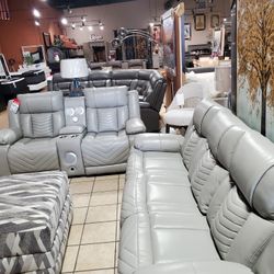 Faux Leather Sofa 