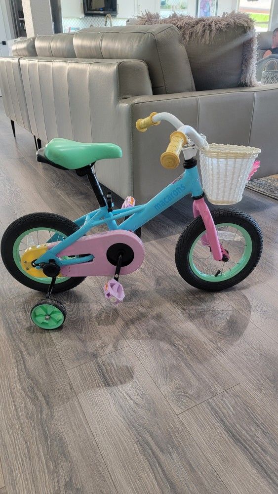 JOYSTAR 12 14 16 Inch Kids Bike for 2-7 Years Girls 33-53 Inch Tall, Toddler Girls Bike with Training Wheels, Rainbow Bikes, Children Bicycle, Macaroo