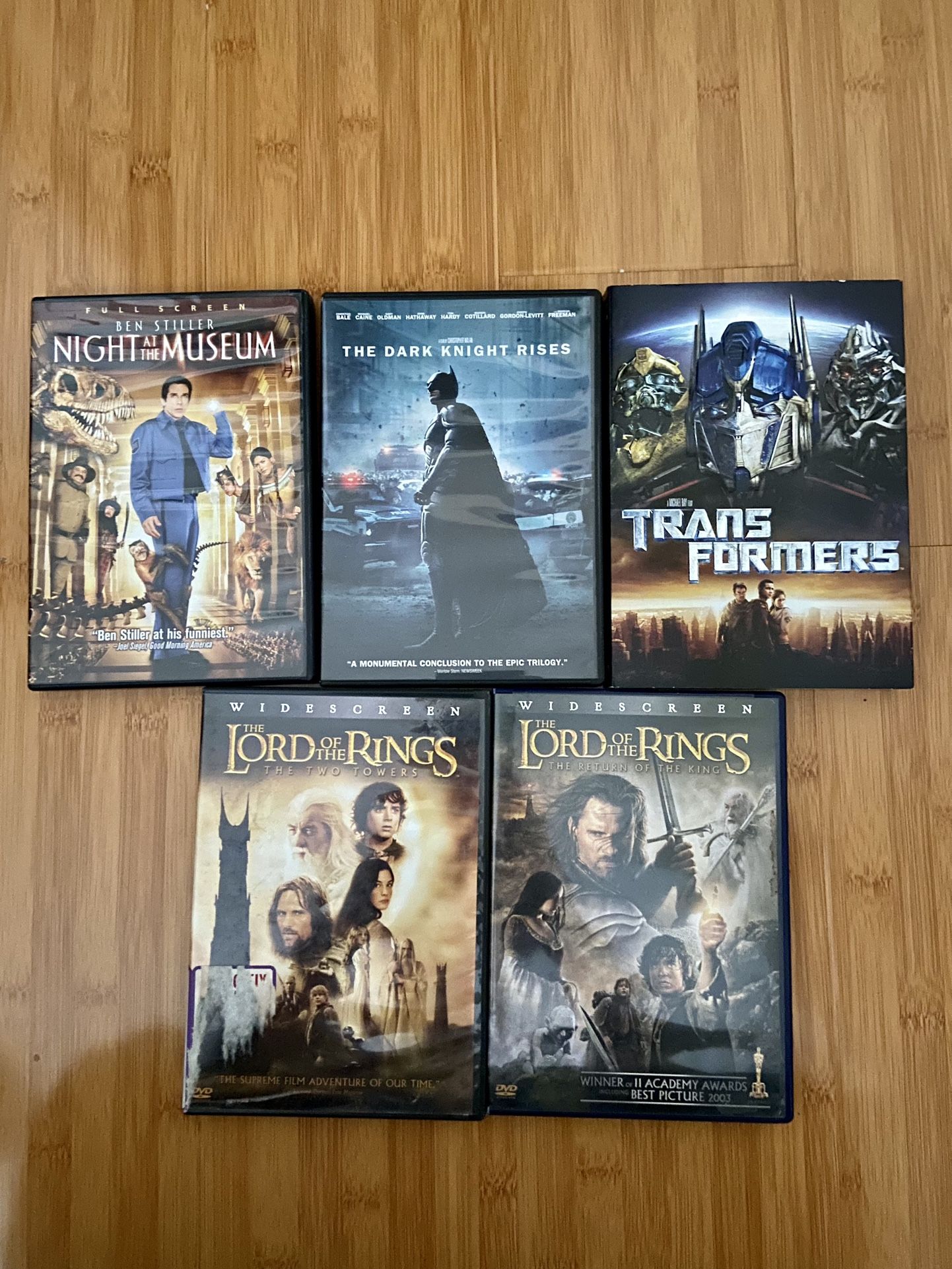 Lord of the Rings, Batman, Transformers DVD set
