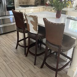Counter stools /bar stools, beautiful Leather and rawhide