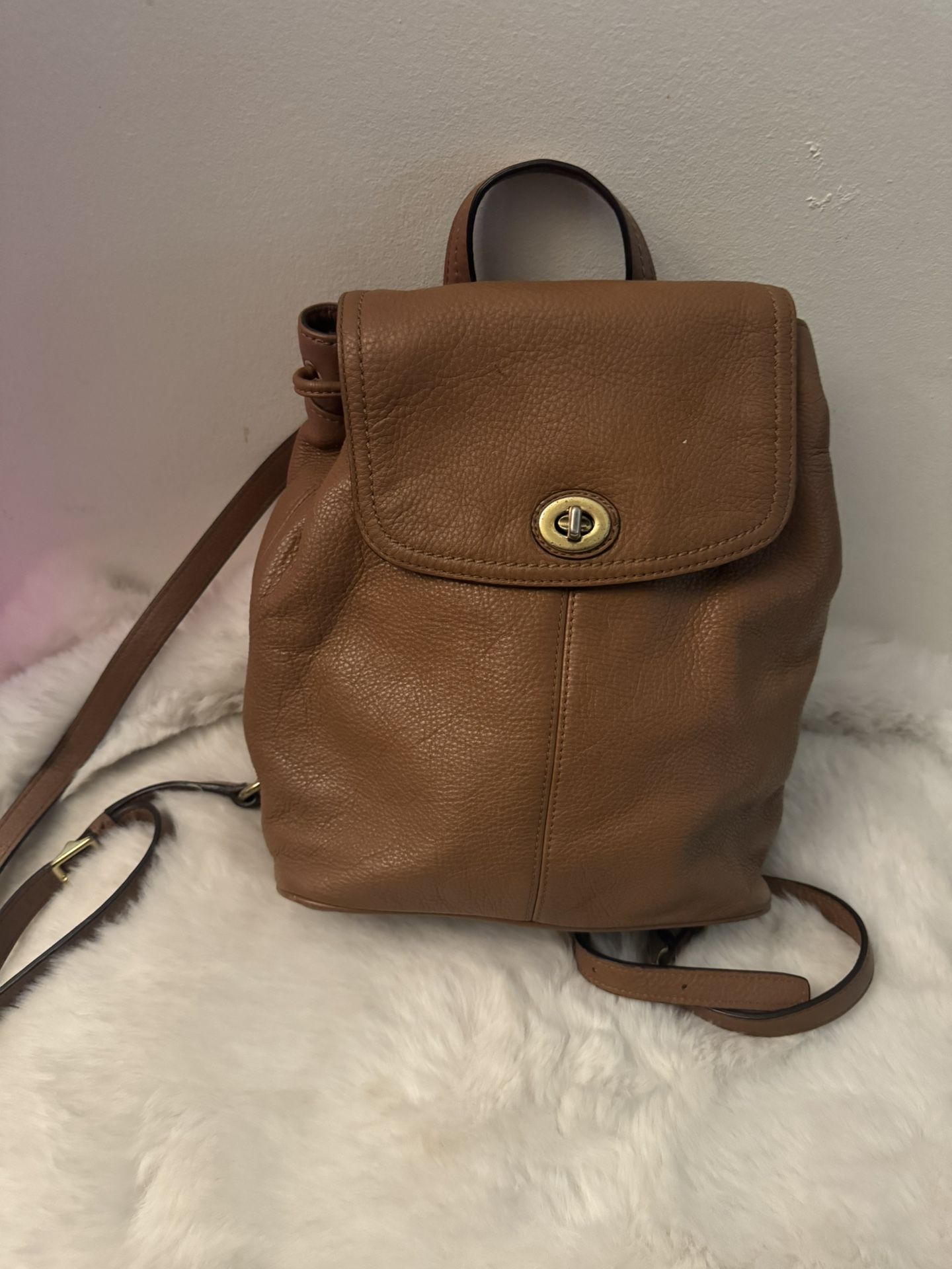 Original Coach Leather Backpack