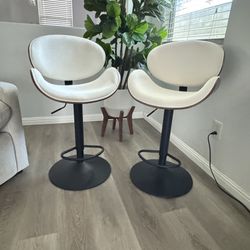 George Oliver Modern Upholstered Swivel 24”H Barstool Upholstery: Beige Chenille