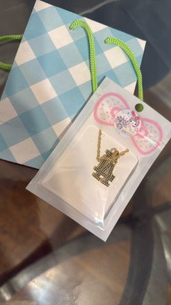 Blue Crystal Dodger LA Necklace ‘18 Inch Gold plated