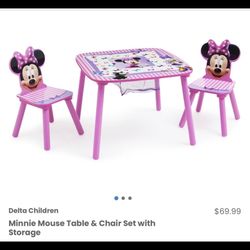 Minnie Mouse Table And Chair Set/ Kids/ Toys/ Minnie Mouse/ Furniture/ Toddler/ New