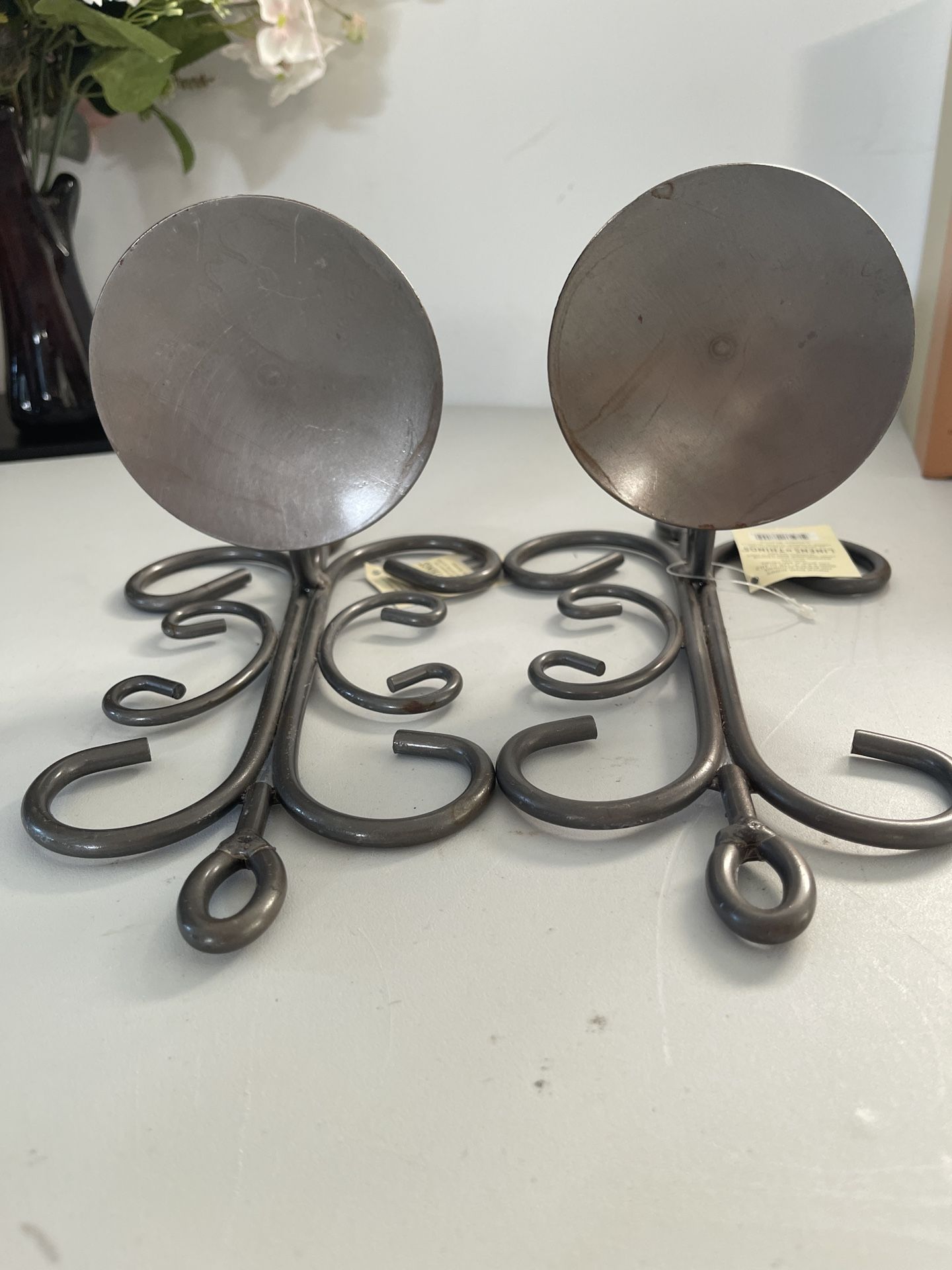 LNT Home 2PCS Decorative Swirling Iron Hanging Wall Candle Holder Home Decor