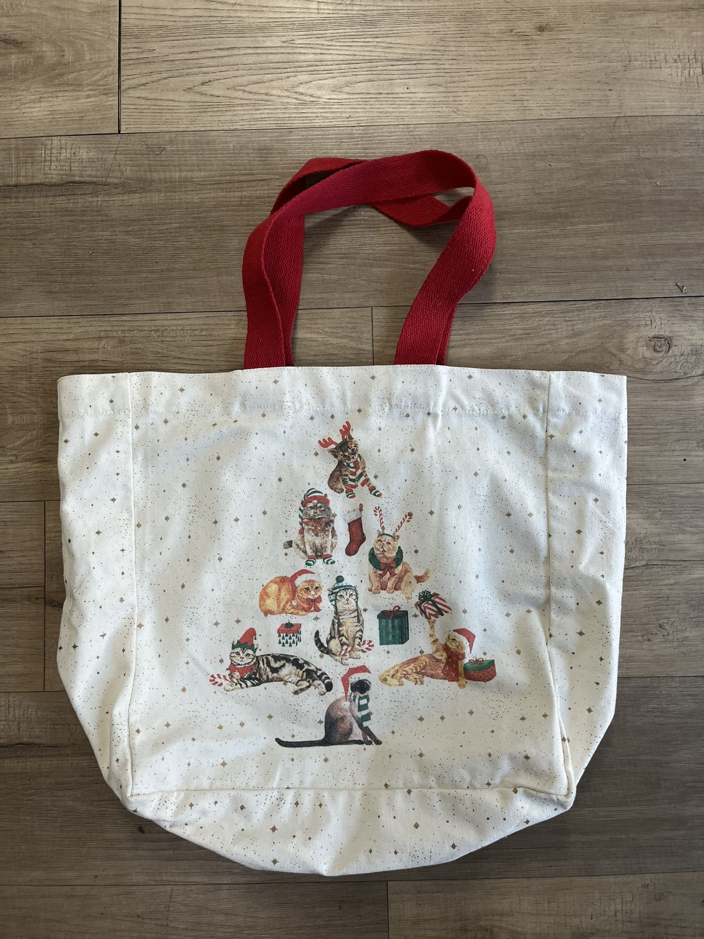 Large Christmas Cat Tote Bag