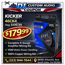Kicker CK4 Complete Amplifier Wiring Kit 100A Fuse 4-Guage Copper Power Wire RCA 46CK4 🚨 Payment Options Available 🚨 No Credit Needed 🚨