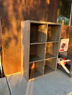 6-Cube Organizer Shelf - Gray Oak Finish