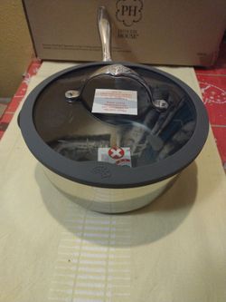 Princess House Olla de 2 .5qt antiadherente con tapa coladora signature 