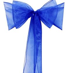 Elegant Blue Sheer Bow / Chair Bow Sashe