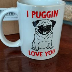 Pug Dog Ceramic Mug CBT Mugs I Puggin Love You 
