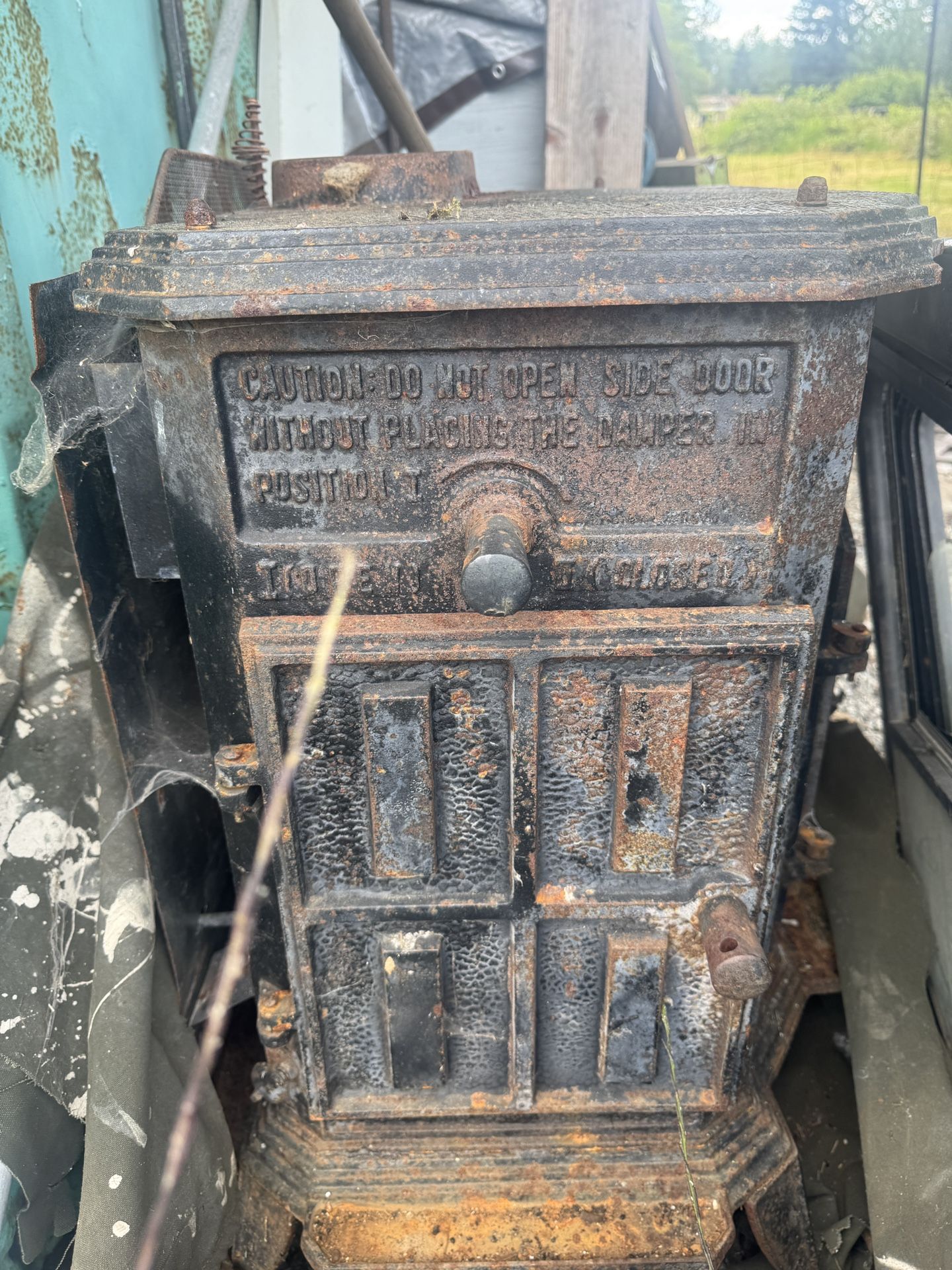 Antique Franklin Cast Iron Fireplace