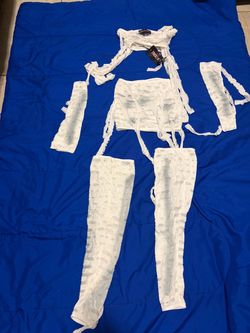 White Mummy Halloween Costume Set with Tags