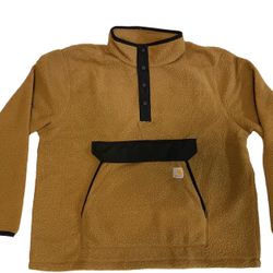 Carhartt Brown Sherpa Fleece  Pullover Men’s Warmer XL relaxed fit fleece New