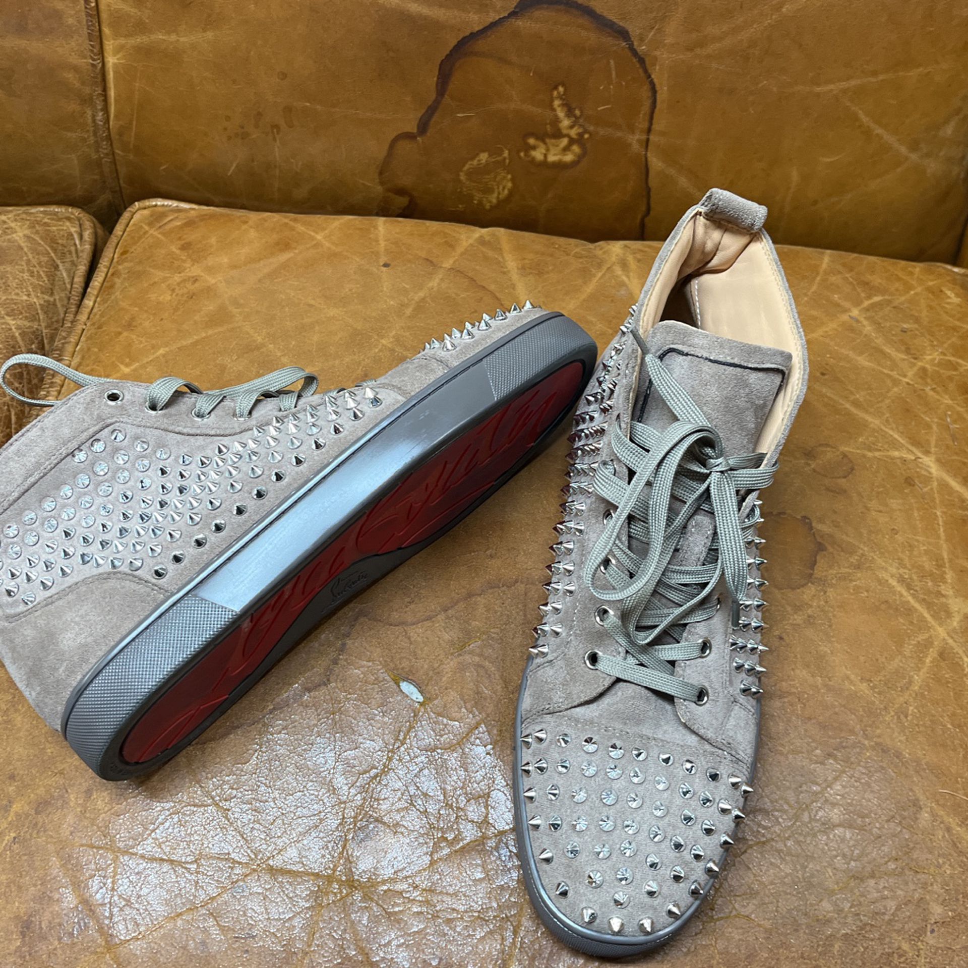 Louis Vuitton Beige Spiked High Top Red Bottoms for Sale in Rialto, CA ...