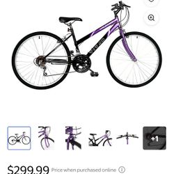 Titan Wildcat 18-Speed Women's Mountain Bike, Purple and Black