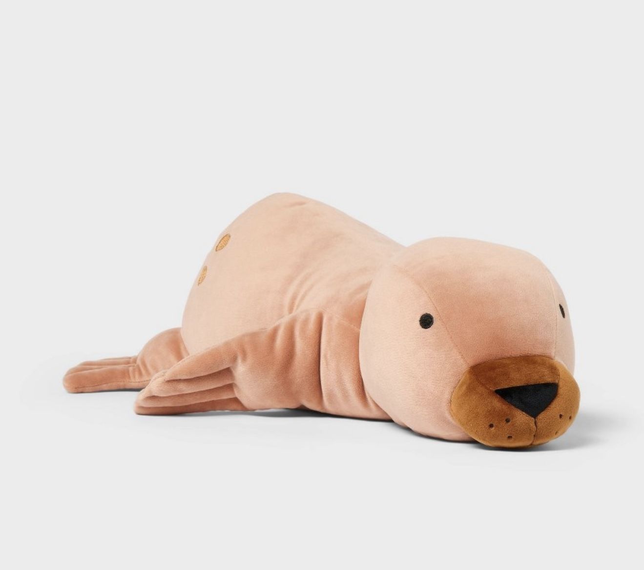 Seal Weighted Plush Kids’ Throw Pillow Brown - Pillowfort