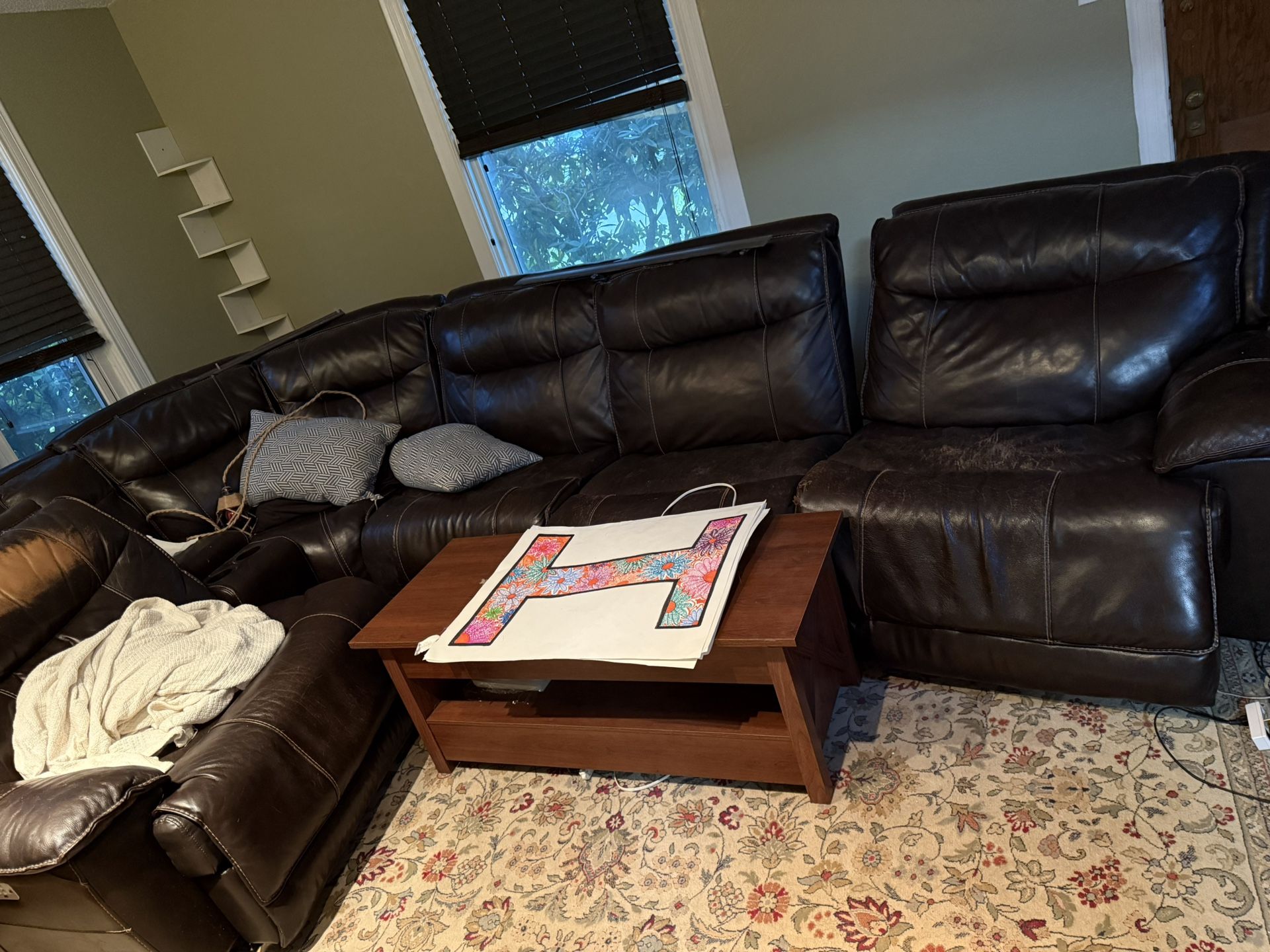 Free Brown Reclining Sectional Couch