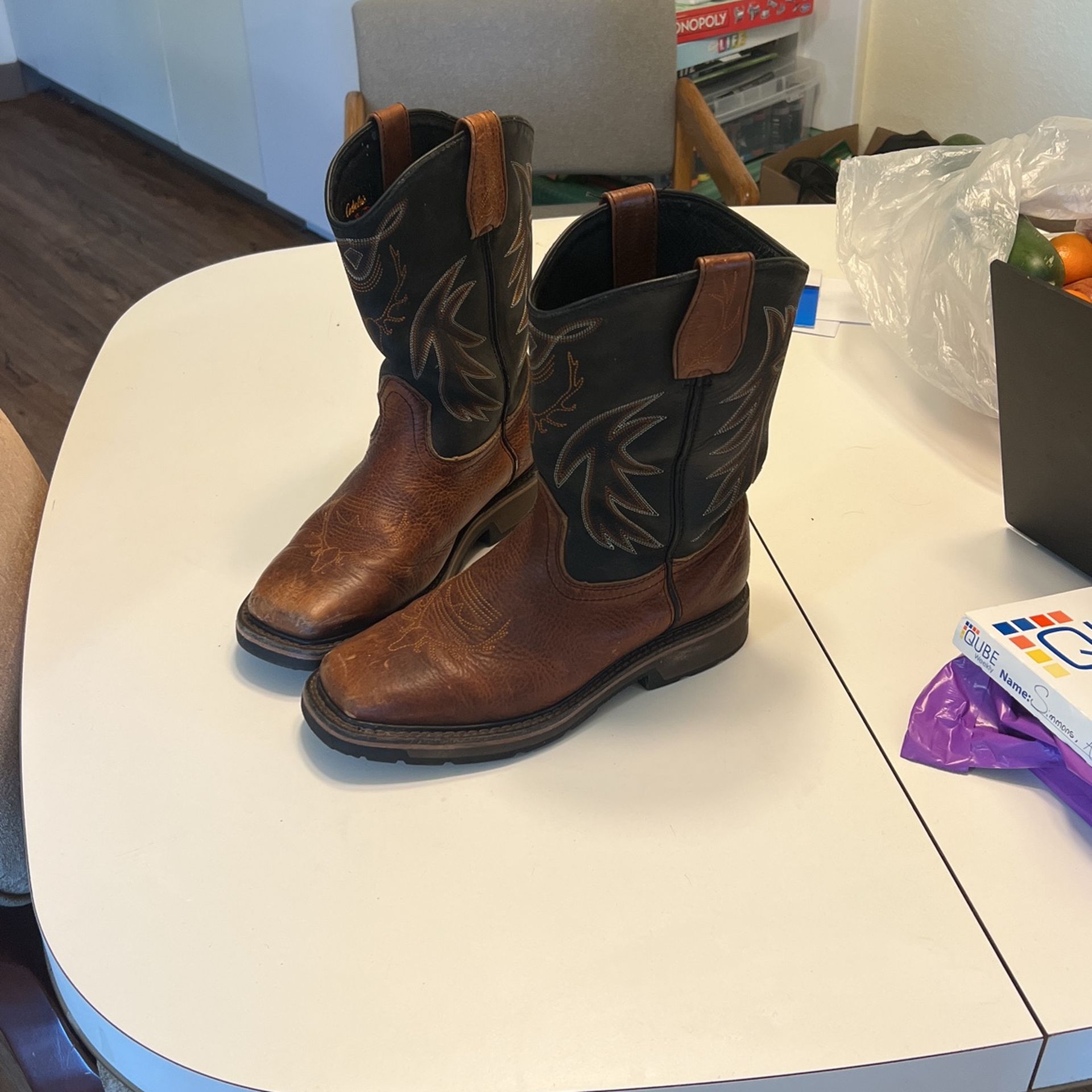Cabela's Pinedale XT Square-Toe Western Work Boots for Men Size 9.5