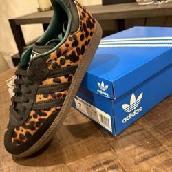 Adidas Samba OG Black Green Leopard Size 7w
