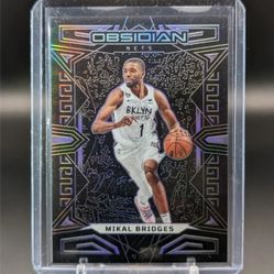 2022-23 Panini Obsidian Mikal Bridges Purple Electric Etch 82/99