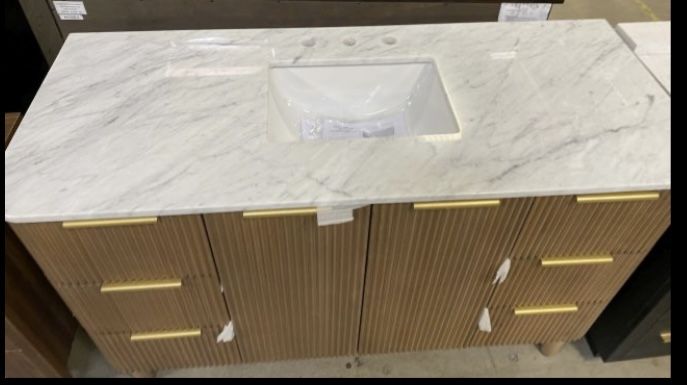 NOVA 55" MARBLE TOP SINGLE SINK VANITY