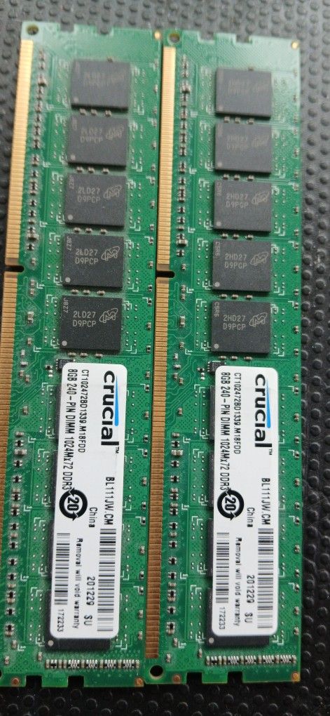 Crucial 8gb Ram 240 Pin Dimm 1024mx72 Ddr3