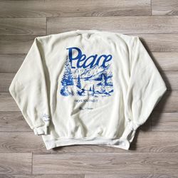 The Mayfair Group x Ammolite Studios PEACE ‘I Hope You Find It’ Crewneck Cream Blue Sweater 