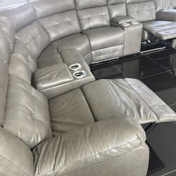 Recliner leather like new sofa