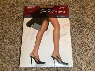 Hanes silk reflections control top pantyhose, barely there, size: AB