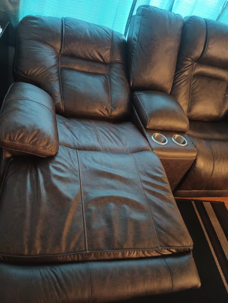 Leather Recliner And Loveseat