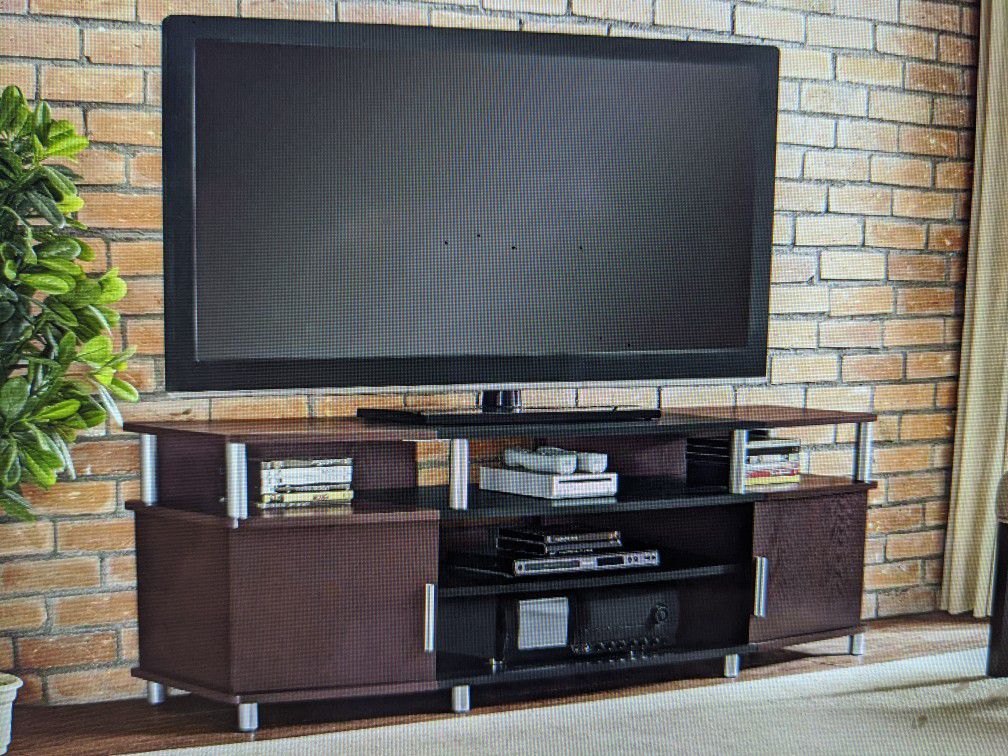 Brand New (in the box) Ameriwood Carson TV Stand with Storage in Black/Cherry (up to 70")