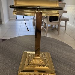 Solid Brass Desk Lamp Banker Style Pull Chain