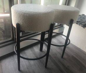 Boucle Bar Stools set of 2 - like new