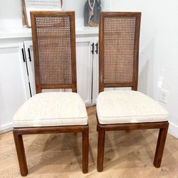 2 Vintage Henredon cane Back Chairs 