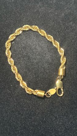 18k 10mm Gold Rope Bracelet