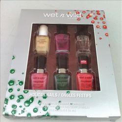 Wet n Wild Salon Nails Gift Set - 4 Megalast Nail Polish Colors (0.45 fl. oz. ea.), 1 Magalast Saving Base (0.35 fl. oz) & 1 Hard As Ice (0.35 fl. oz)