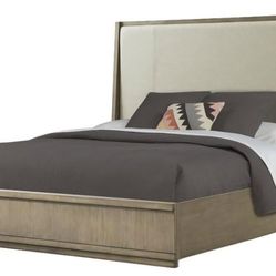 Like new City Furniture solid wood Queen bed with 12" LUCID memory foam/gel mattress