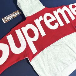 Supreme Big Logo Jacquard Hooded Sweatshirt - Large