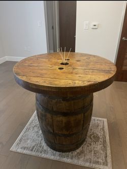 Wooden barrel island Table