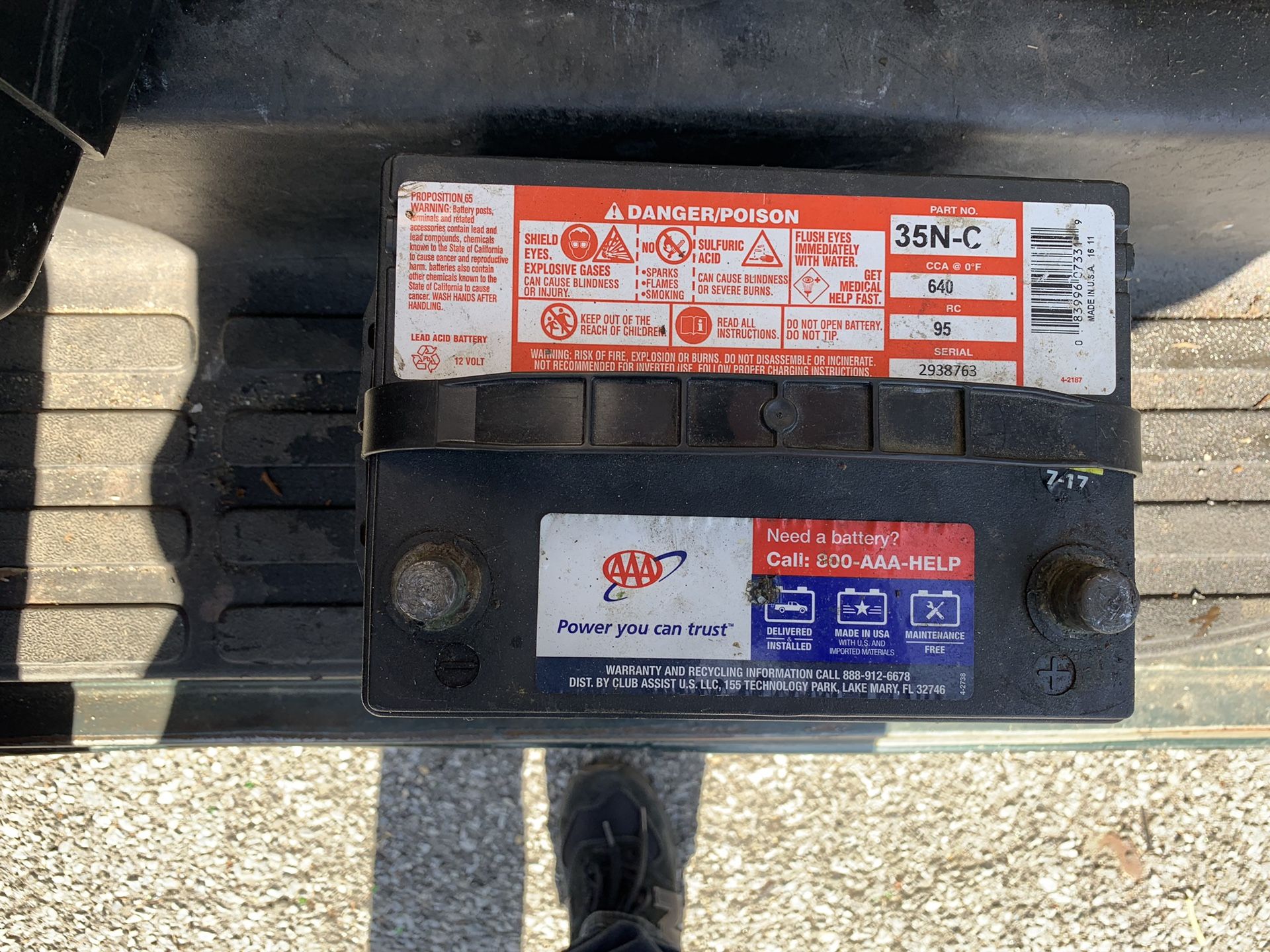 Aaa battery 35n-c. 640 Cca 95rc