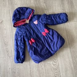 Disney Minnie Mouse Purple Puffy Winter Coat Size 4